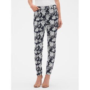 Gap Signature Skinny Ankle Khaki Pant Navy Floral